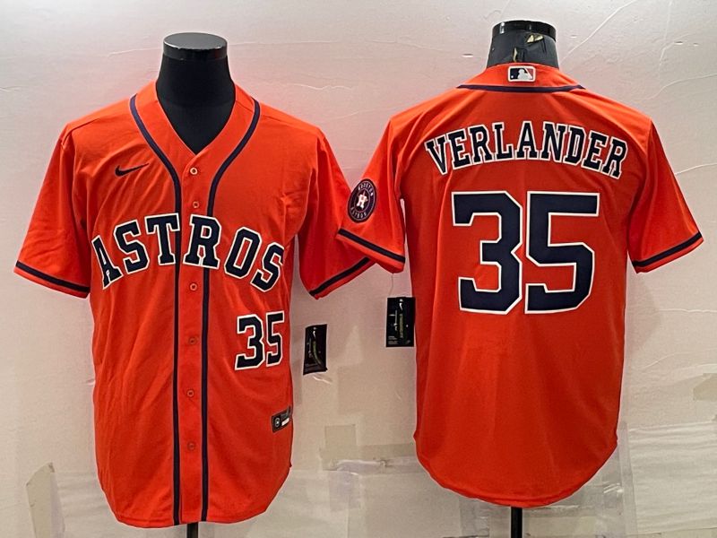 Men Houston Astros #35 Verlander Orange Game Nike 2022 MLB Jerseys